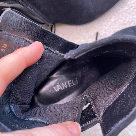 Vaneli Black Velour Ankle Bootie Size 8 - Picture 6 of 8